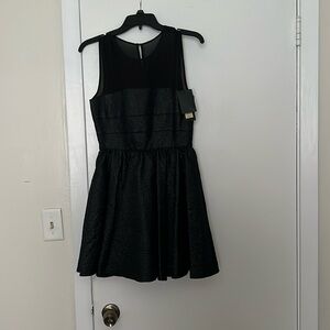 Rachel Zoe Black Textured Midi Dress